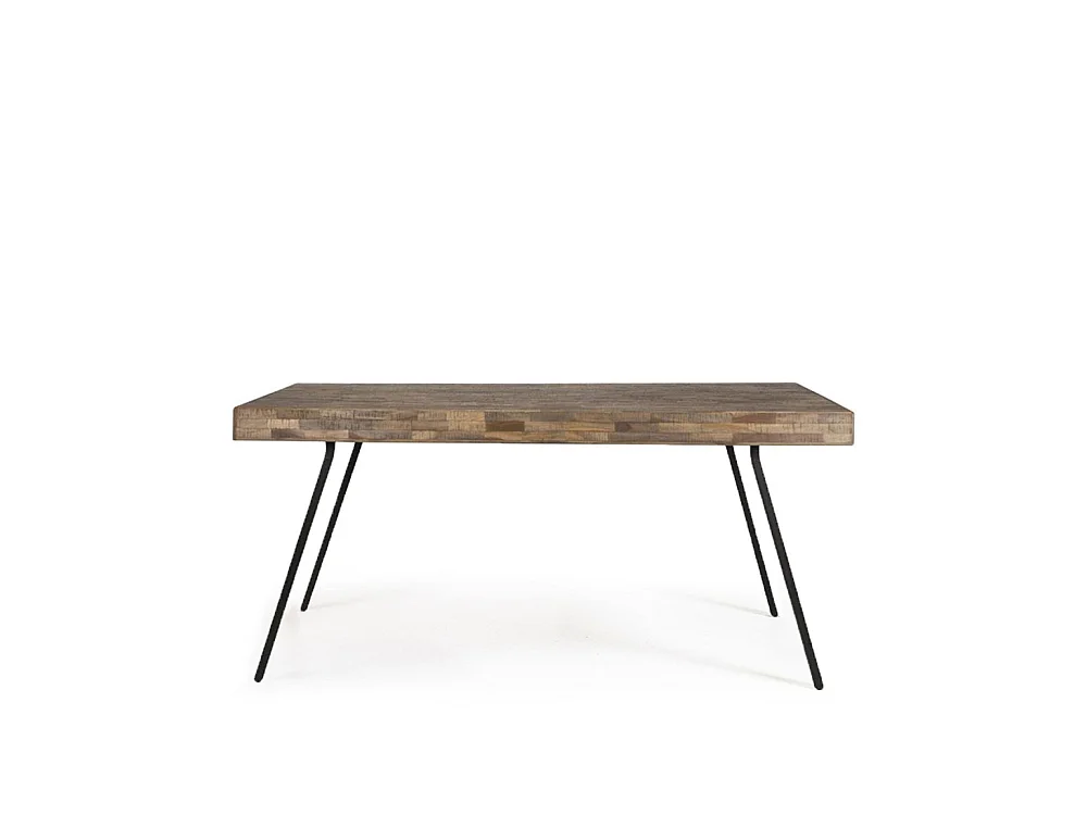 Suri - Table à manger 6 personnes en teck recyclé et métal - Couleur - Bois