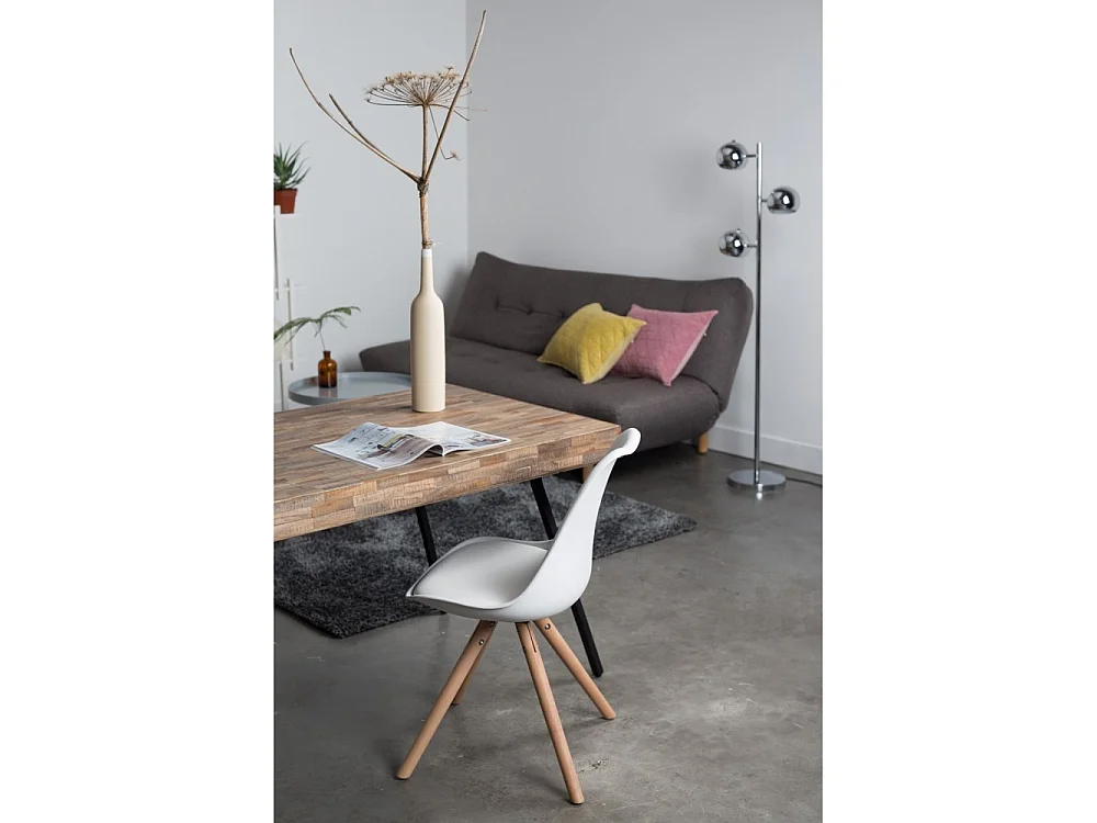 Suri - Table à manger 6 personnes en teck recyclé et métal - Couleur - Bois