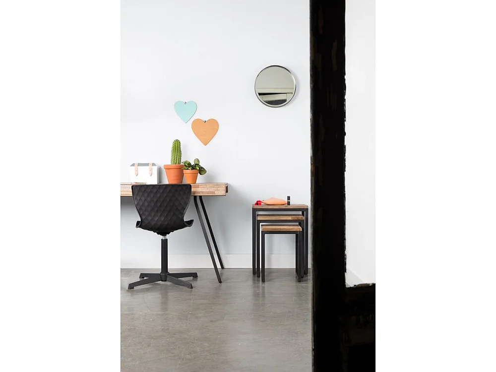 Suri - Table à manger 6 personnes en teck recyclé et métal - Couleur - Bois