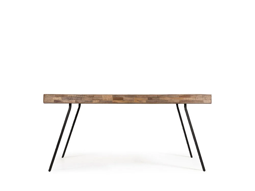 Suri - Table à manger 6 personnes en teck recyclé et métal - Couleur - Bois