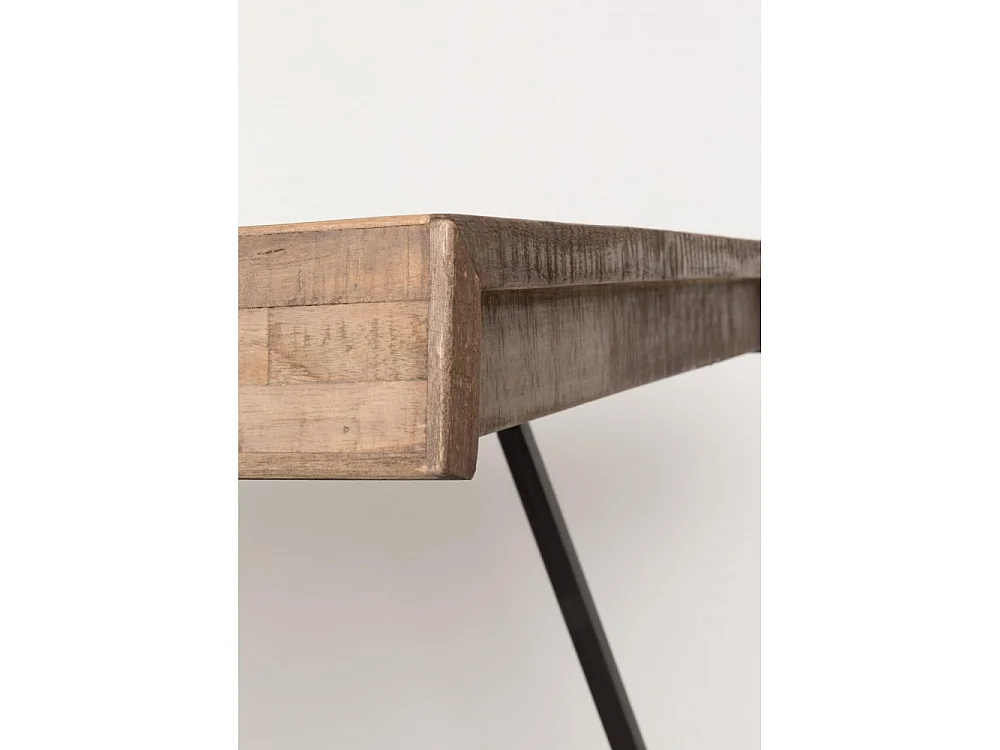 Suri - Table à manger 6 personnes en teck recyclé et métal - Couleur - Bois