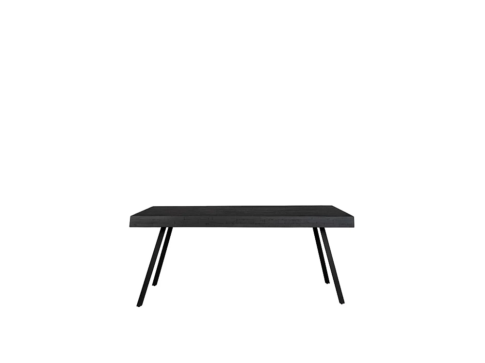 Suri - Table à manger 6 personnes en teck recyclé et métal - Noir