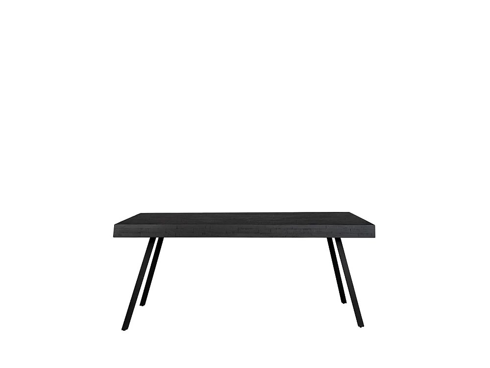 Suri - Table à manger 6 personnes en teck recyclé et métal - Noir