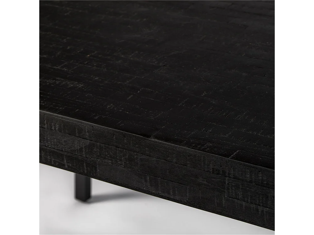 Suri - Table à manger 6 personnes en teck recyclé et métal - Noir