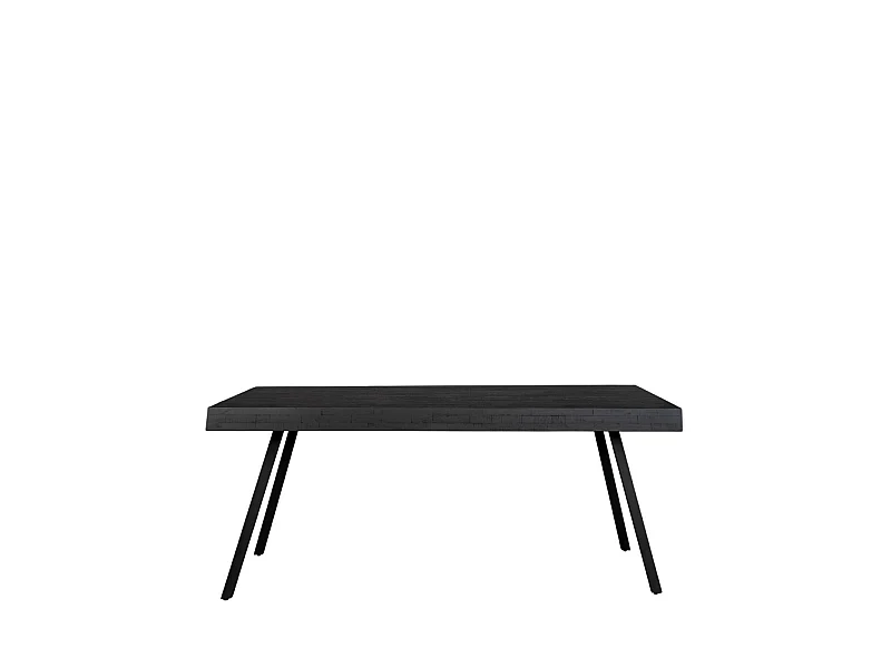 Suri - Table à manger 6 personnes en teck recyclé et métal - Noir