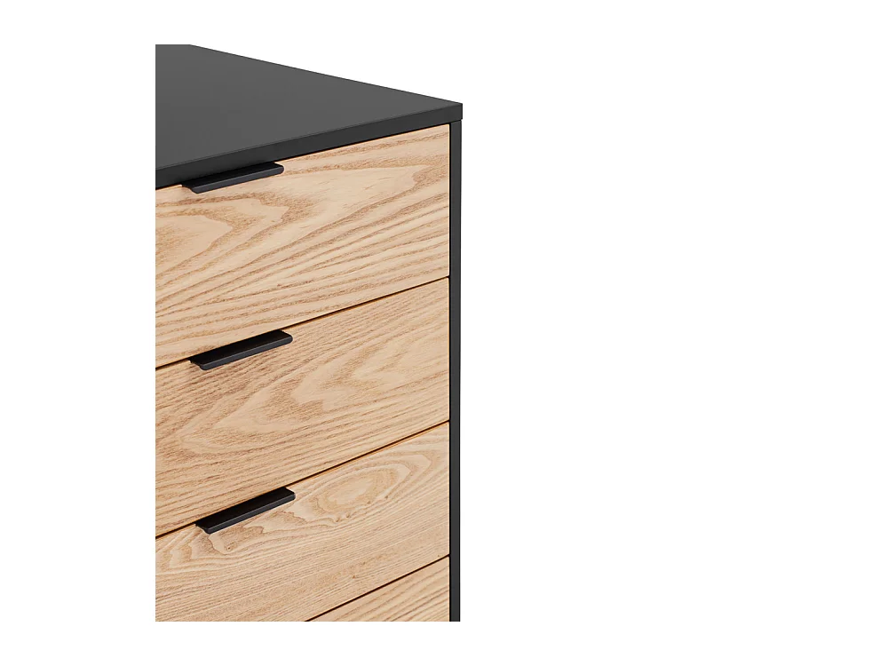 Sierra - Buffet en bois 2 portes 4 tiroirs L159,2cm : Couleur - Noir