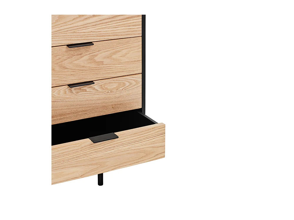 Sierra - Buffet en bois 2 portes 4 tiroirs L159,2cm : Couleur - Noir