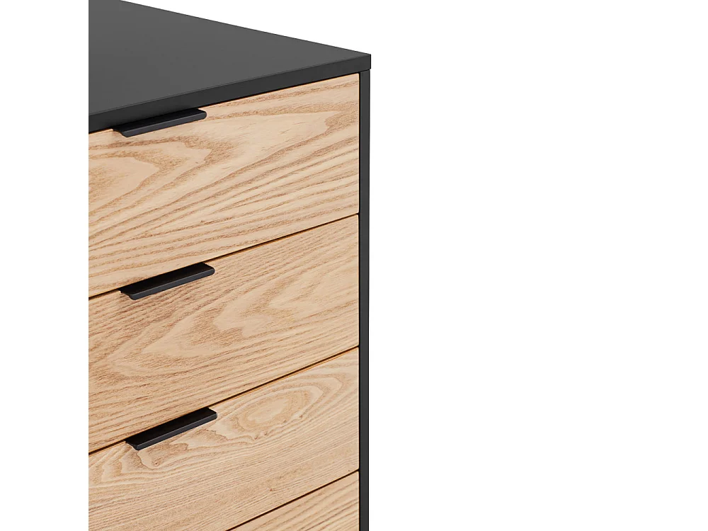 Sierra - Buffet en bois 2 portes 4 tiroirs L159,2cm : Couleur - Noir