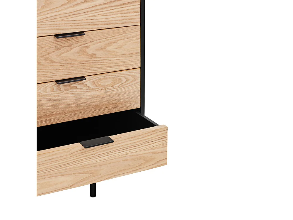 Sierra - Buffet en bois 2 portes 4 tiroirs L159,2cm : Couleur - Noir