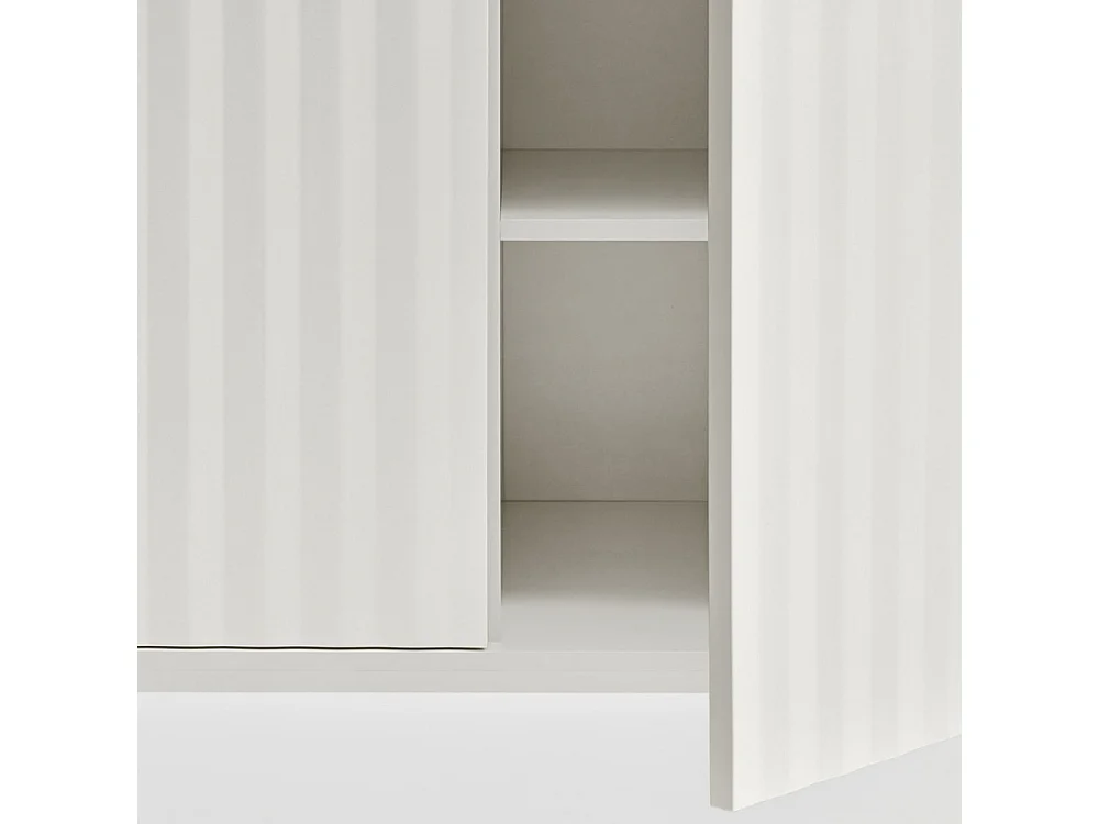 Sierra - Buffet en bois 2 portes 4 tiroirs L159,2cm : Couleur - Blanc