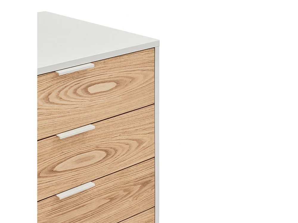 Sierra - Buffet en bois 2 portes 4 tiroirs L159,2cm : Couleur - Blanc