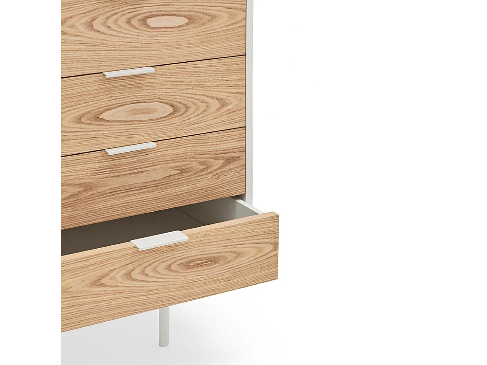 Sierra - Buffet en bois 2 portes 4 tiroirs L159,2cm : Couleur - Blanc