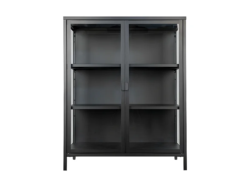 Brisbane Vitrinenschrank Höhe 101,5 cm, schwarz.