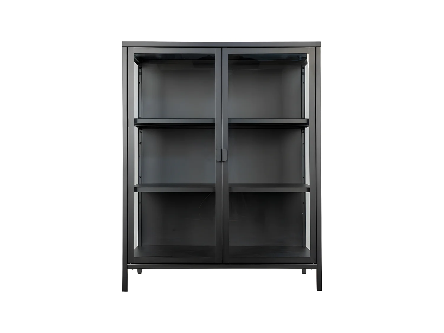 Brisbane - Vaisselier en verre et métal H101,5cm - Noir