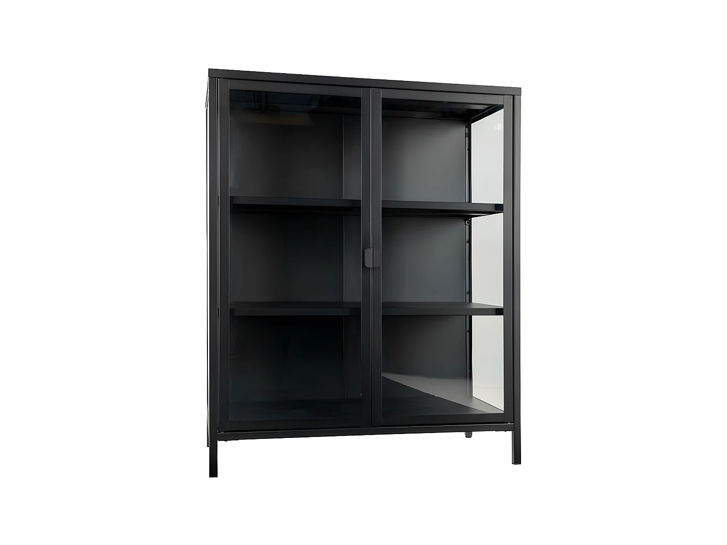 Brisbane vitrinekast hoogte 101,5 cm, zwart.