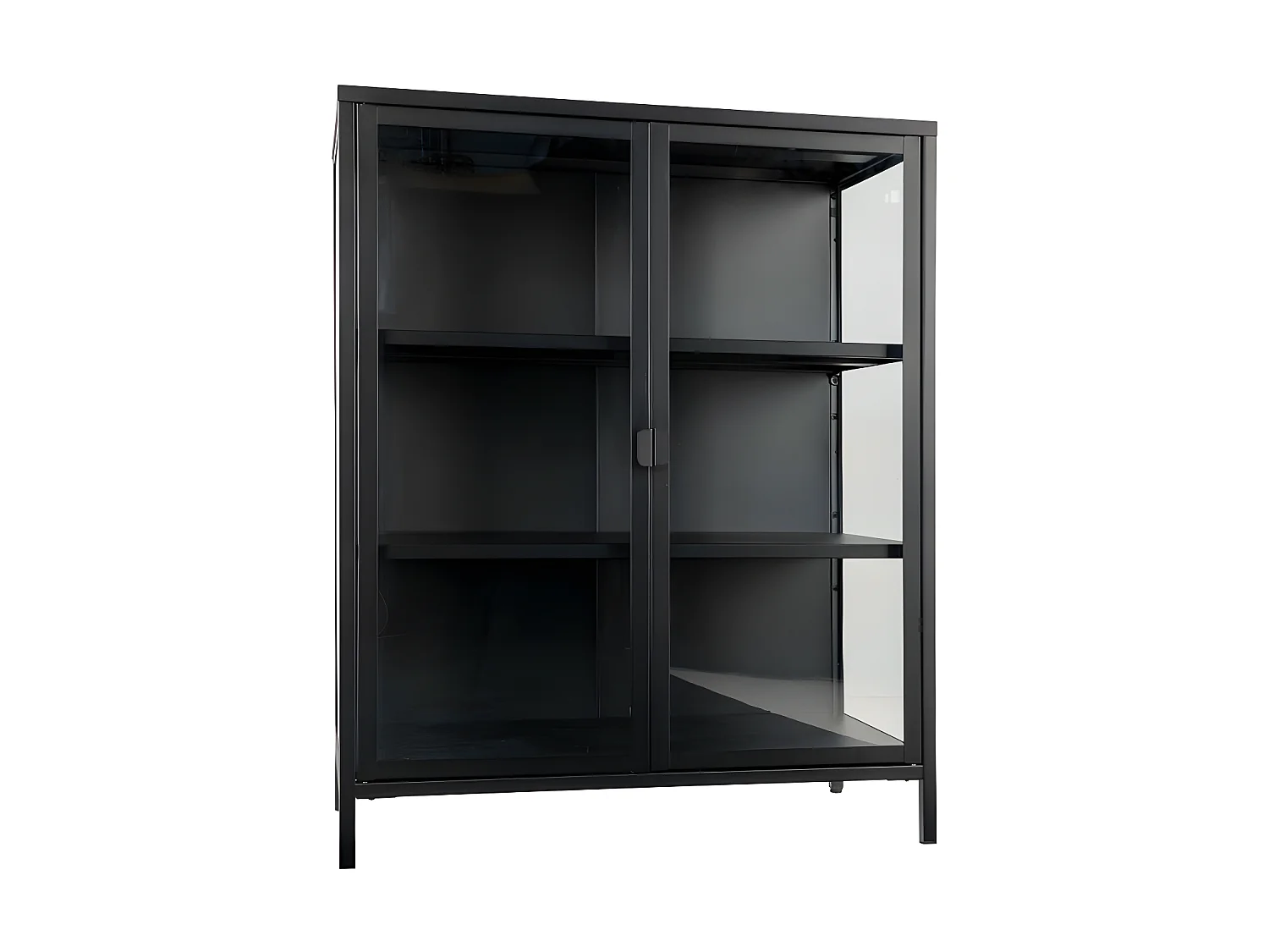 Brisbane - Vaisselier en verre et métal H101,5cm - Noir