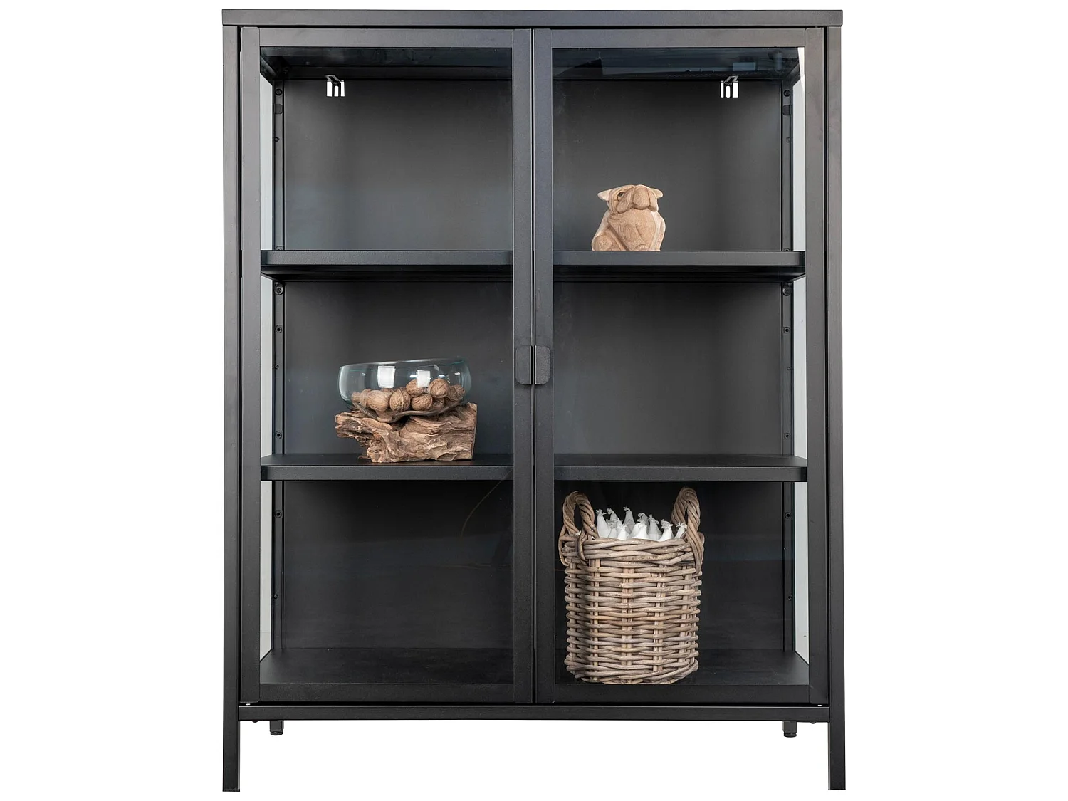 Brisbane - Vaisselier en verre et métal H101,5cm - Noir