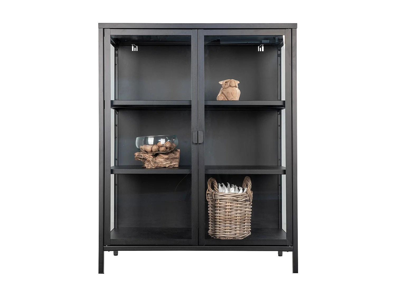 Brisbane Armoire vitrine, hauteur 101,5 cm, noir.