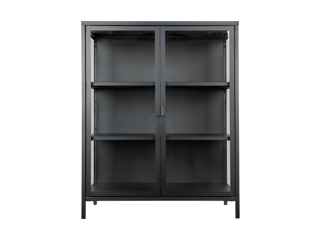 Brisbane Vitrinenschrank Höhe 101,5 cm, schwarz.