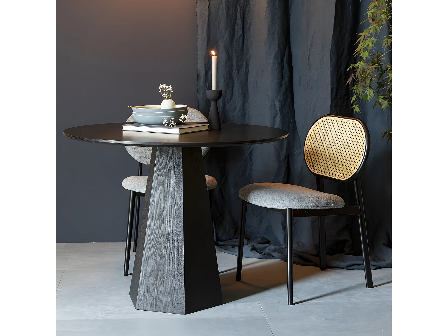 Spike - Chaise en tissu - Gris clair