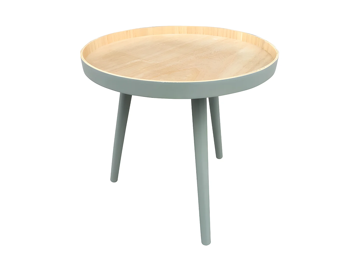 False - Table basse ronde trépied - Vert pistache