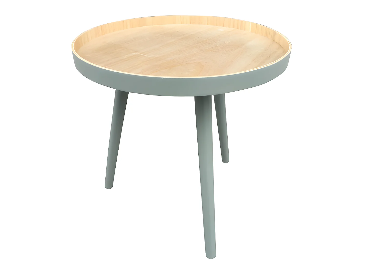 False - Table basse ronde trépied - Vert pistache
