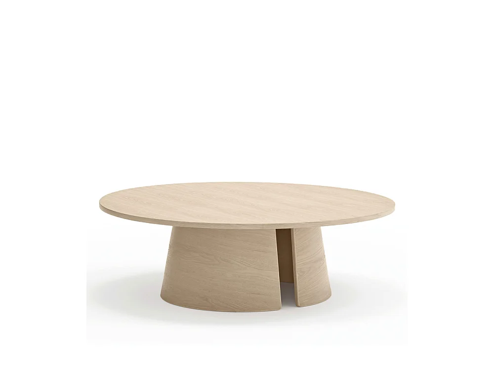 Cep - Table basse ronde en bois ø110cm - Bois blanchi