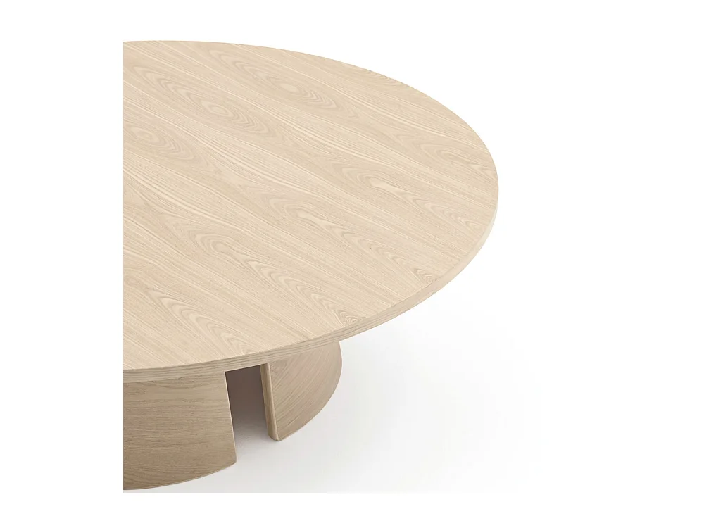 Cep - Table basse ronde en bois ø110cm - Bois blanchi