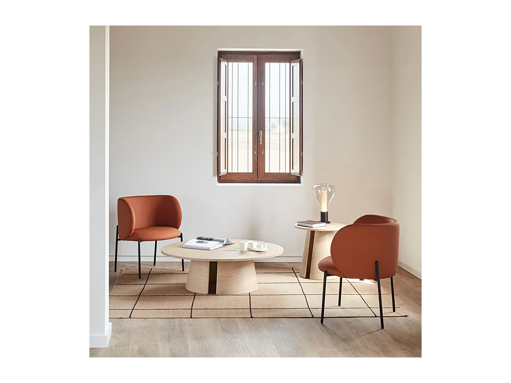 Cep - Table basse ronde en bois ø110cm - Bois blanchi