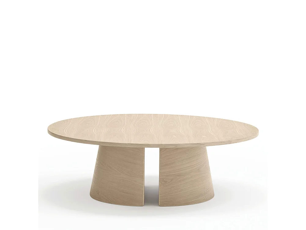 Cep - Table basse ronde en bois ø110cm - Bois blanchi