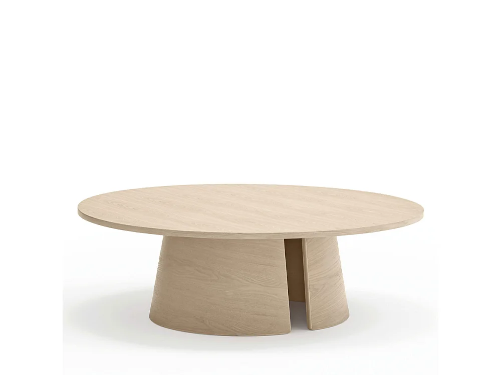 Cep - Table basse ronde en bois ø110cm - Bois blanchi