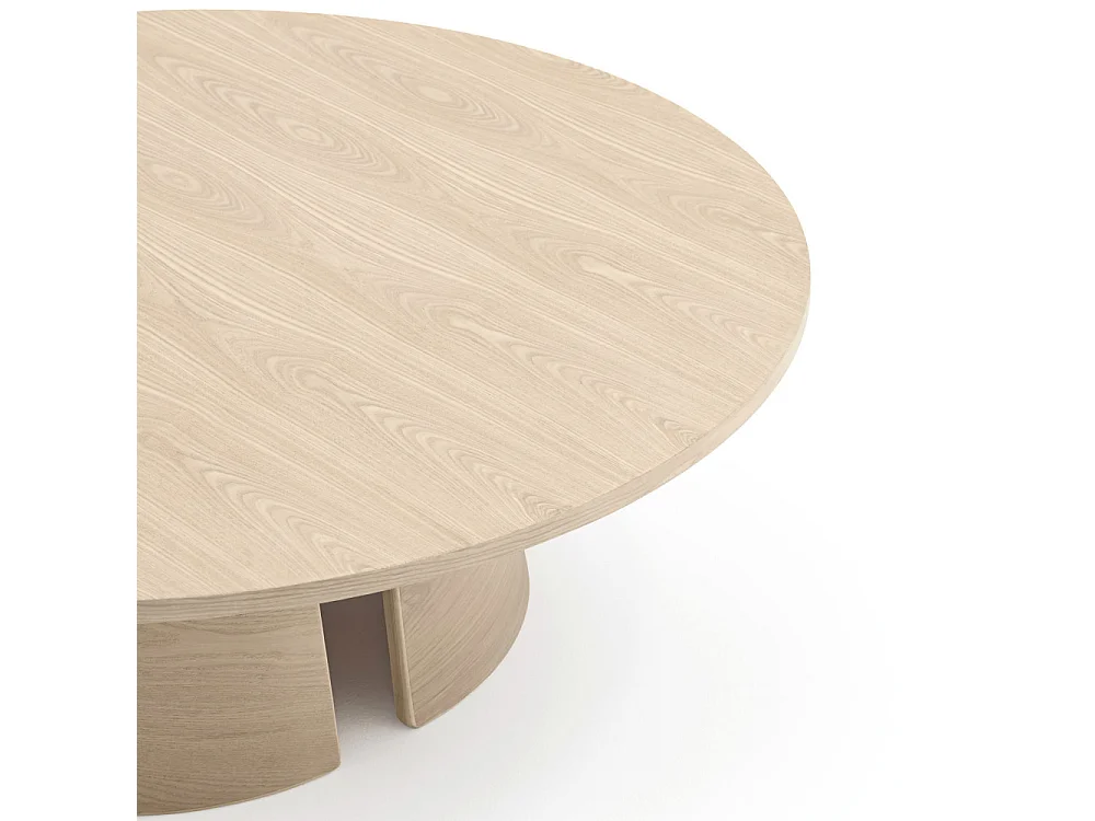 Cep - Table basse ronde en bois ø110cm - Bois blanchi