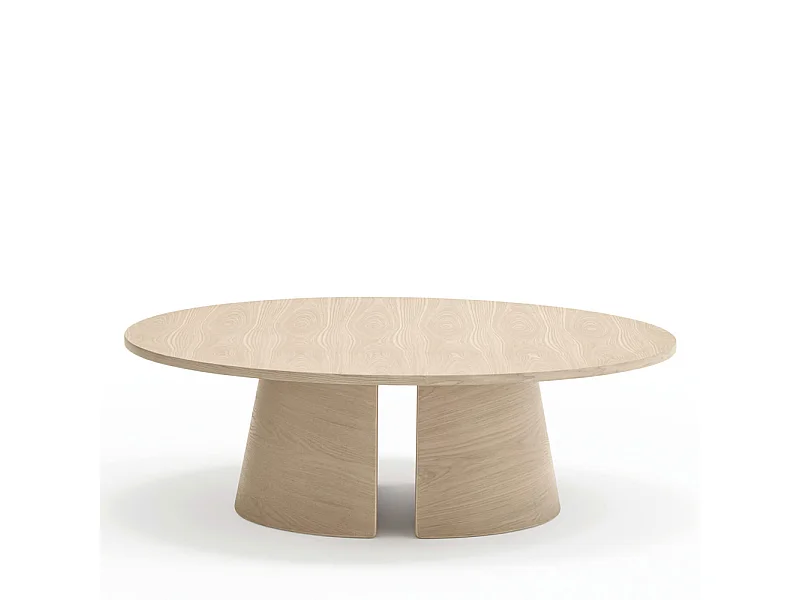 Cep - Table basse ronde en bois ø110cm - Bois blanchi