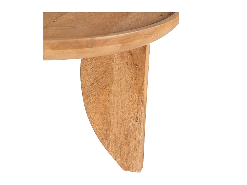 Jepara - Table basse ronde en bois massif ø84cm - Bois clair