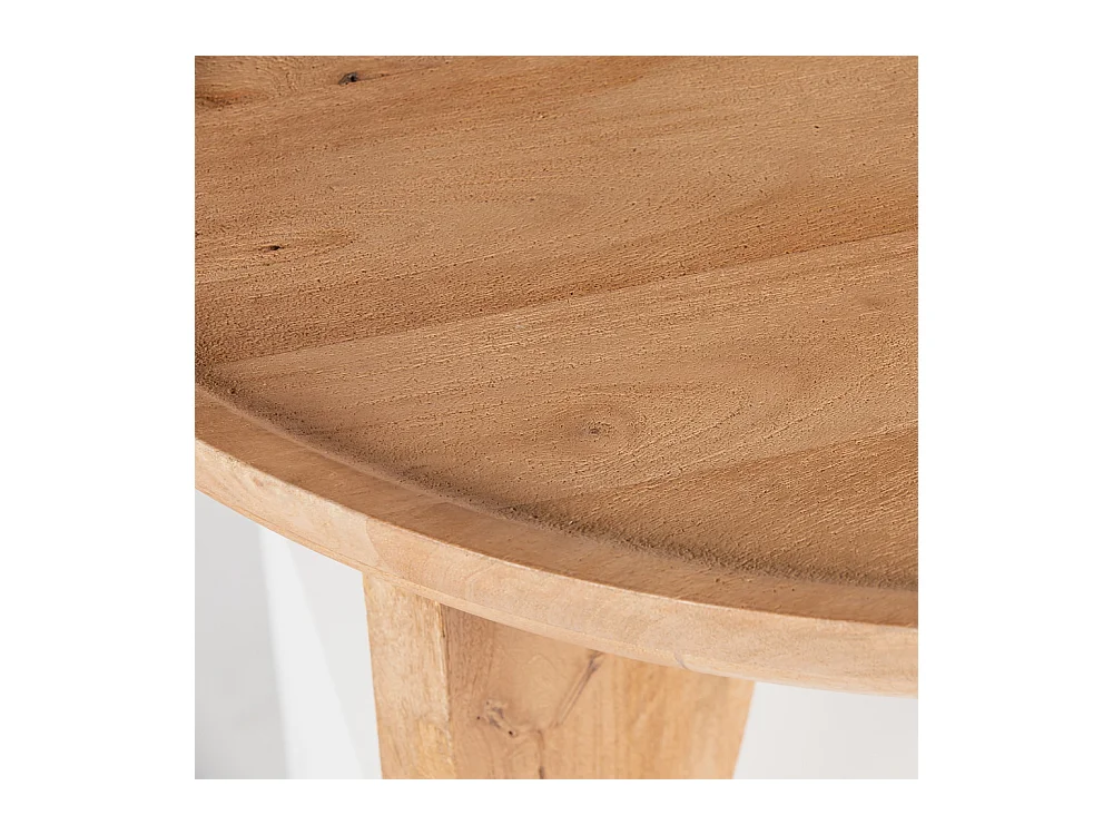 Jepara - Table basse ronde en bois massif ø84cm - Bois clair