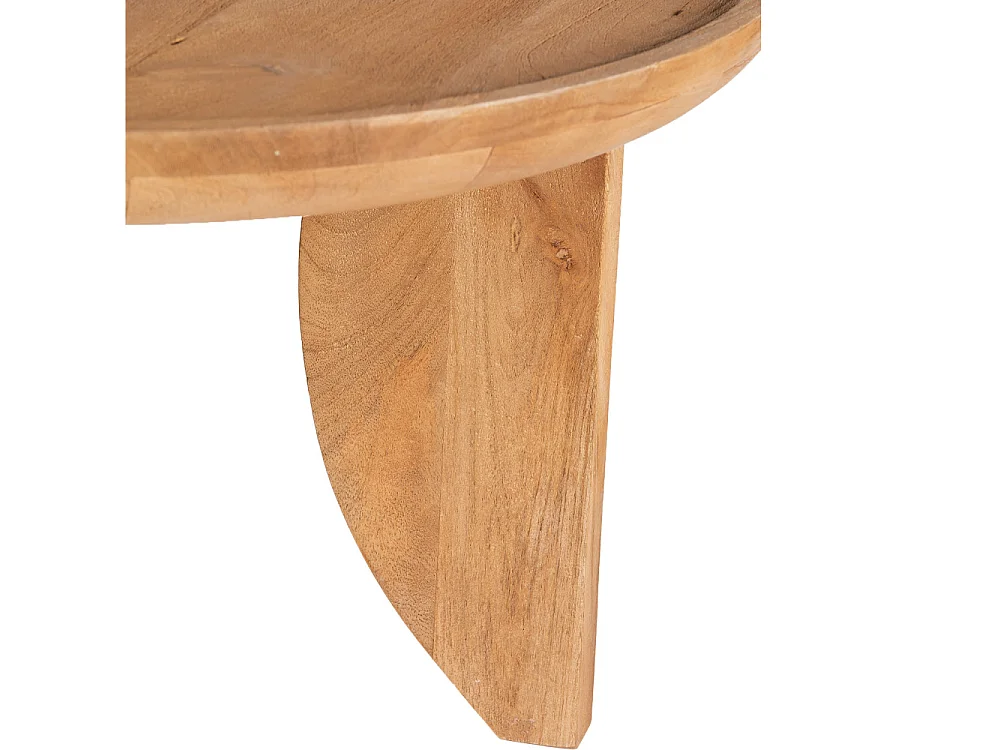 Jepara - Table basse ronde en bois massif ø84cm - Bois clair