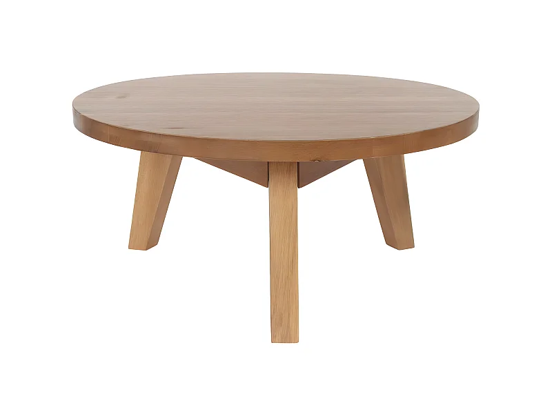 Léona - Table basse en bois d'acacia ø65cm - Bois clair