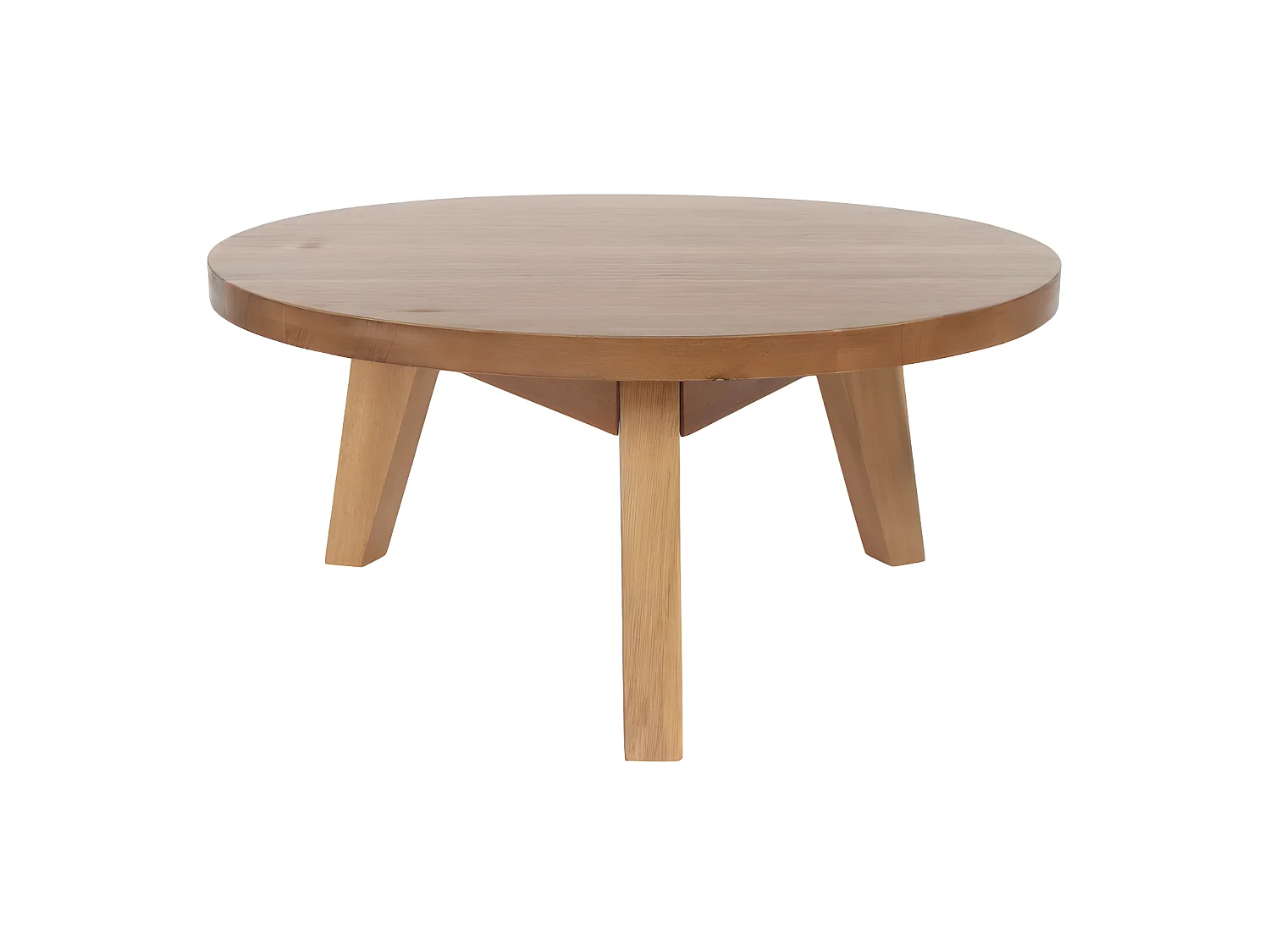 Léona - Table basse en bois d'acacia ø65cm - Bois clair