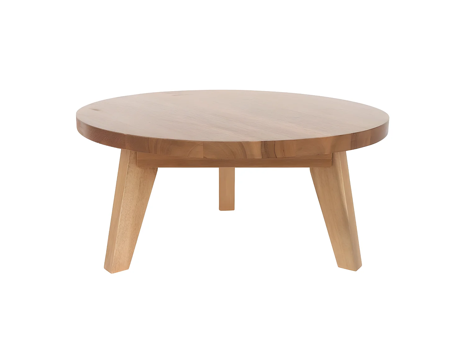 Léona - Table basse en bois d'acacia ø65cm - Bois clair