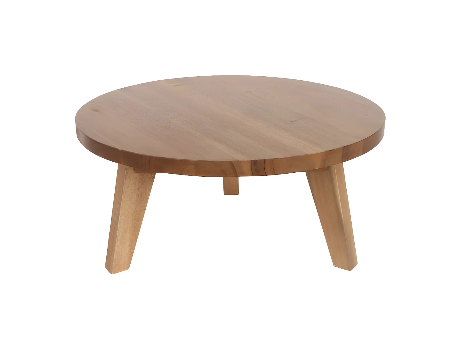 Léona - Table basse en bois d'acacia ø65cm - Bois clair