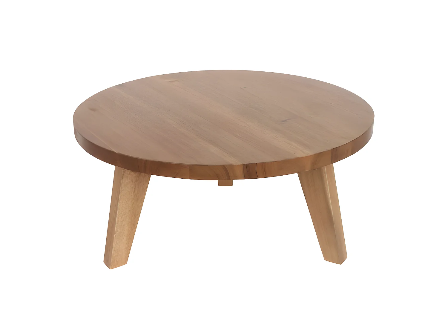 Léona - Table basse en bois d'acacia ø65cm - Bois clair