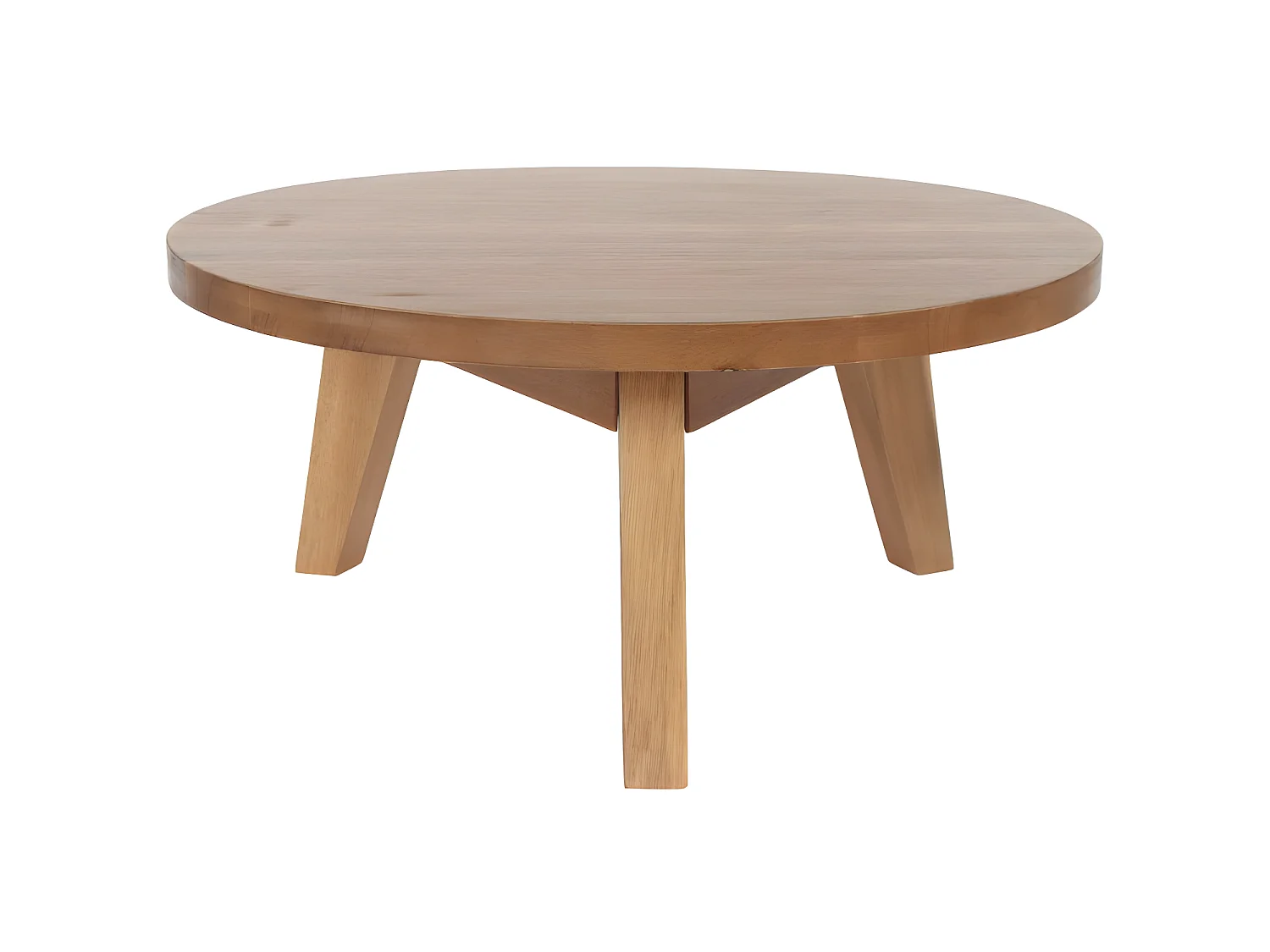 Léona - Table basse en bois d'acacia ø65cm - Bois clair