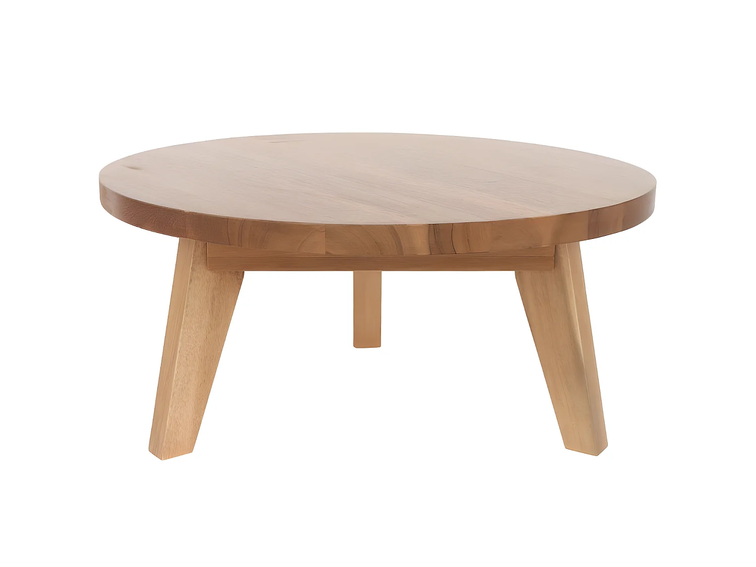 Léona - Table basse en bois d'acacia ø65cm - Bois clair