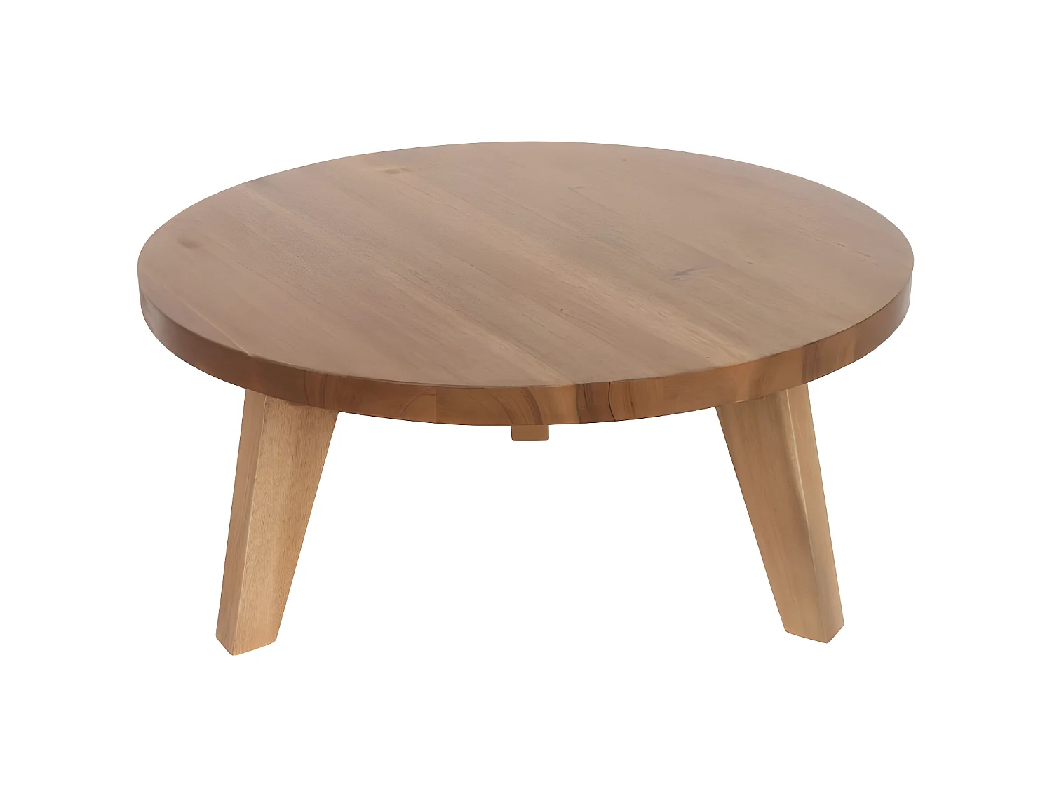 Léona - Table basse en bois d'acacia ø65cm - Bois clair