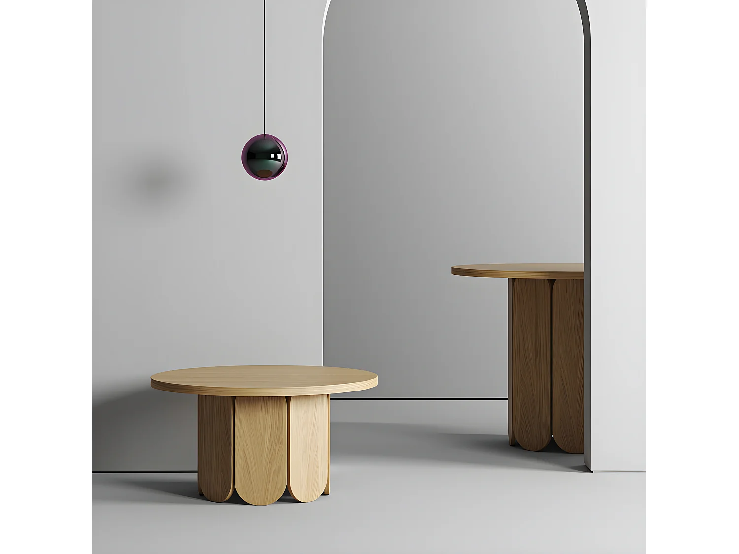 Table Basse Ronde Design "Soft" 78cm Naturel