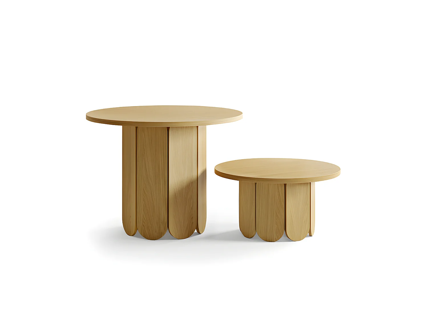 Table Basse Ronde Design "Soft" 78cm Naturel
