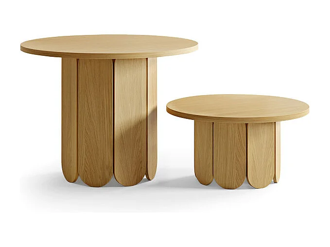 Table Basse Ronde Design "Soft" 78cm Naturel