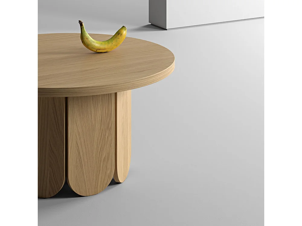 Table Basse Ronde Design "Soft" 78cm Naturel