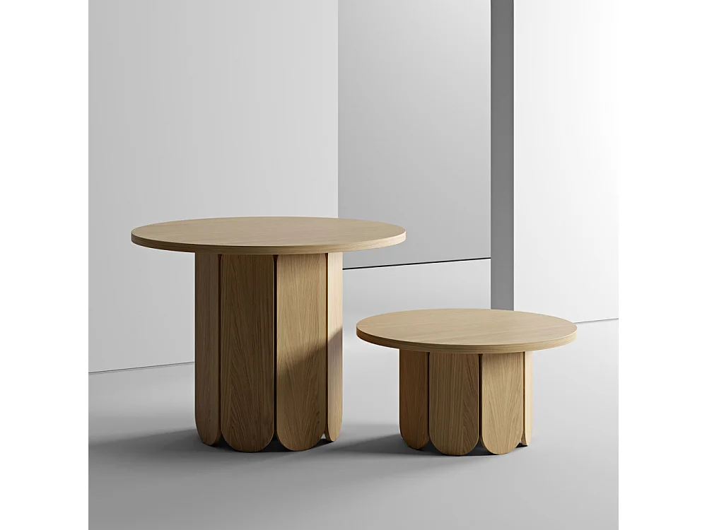 Table Basse Ronde Design "Soft" 78cm Naturel