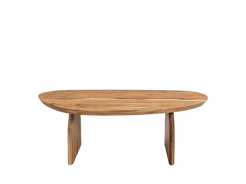 Malang - Table basse organique en bois massif d'acacia - Bois foncé